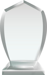 Transparent Blank Crystal Glass Trophy Award template