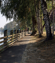 Walking path on the river edge