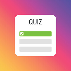 Obraz premium Quiz guess social media sticker icon in flat style. Faq vector illustration on isolated background. Help button sign business concept.