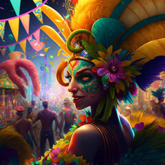 Fototapeta na wymiar carnival party in brazil, background