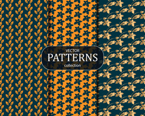 Vector geometric luxury pattern set Design