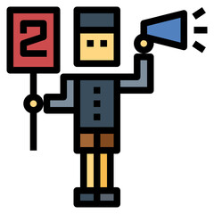 speech filled outline icon style