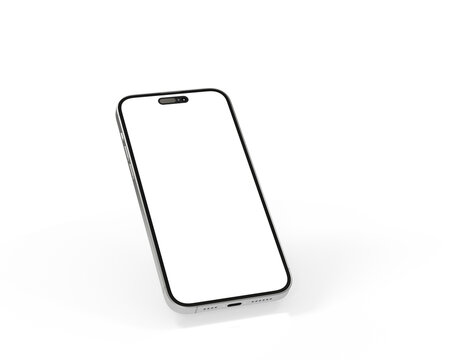 3d render illustration hand holding the white smartphone