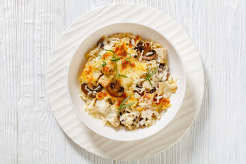 tasty Chicken Mushroom Rice Casserole, top view