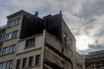 Burned and destroyed part of the building.