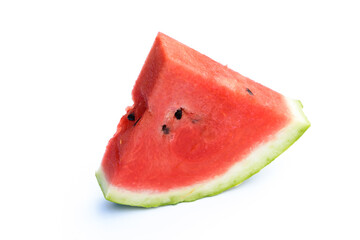 Trozo de Sandía citrullus lanatus en fondo blanco.