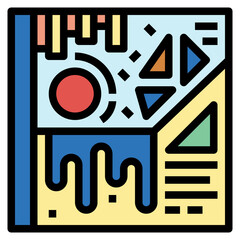 art filled outline icon style