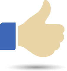 Thumb up symbol. Like icon for website and apps. Vector