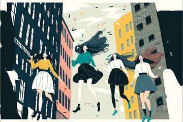 people in the city