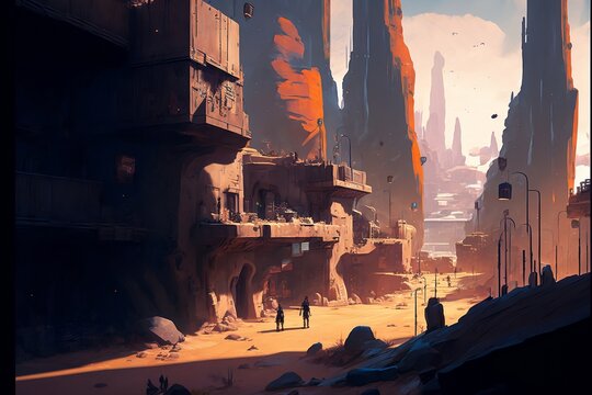 Charmant village troglodite dans un canyon