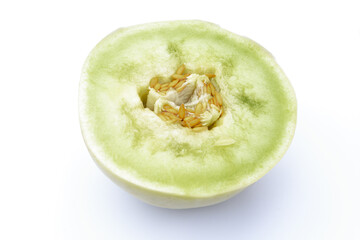 Mitad de Melón Cantalupo Dulce vista desde arriba.