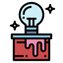 Creativity filled outline icon style