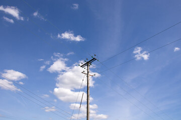 Obraz premium Power lines in the sky