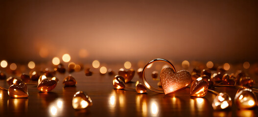 Shiny hearts and bokeh
