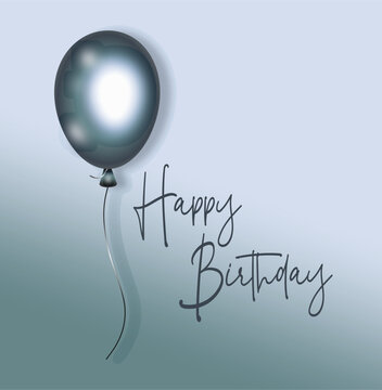 Realistic 3d balloon in  gray-blue color.