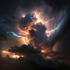 A lightning storm, illustration