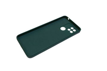 smartphone case on a white background,a protective case for a smartphone with holes for several cameras and a scanner