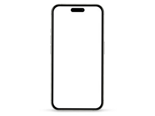 3D realistic high quality smartphone mockup with isolated background. Smart phone mockup collection. Device front view. 3D mobile phone with shadow on white background.