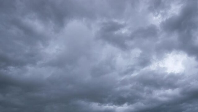 Dark sky rain storm clouds billowing timelapse, 4K time lapse