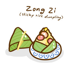 Cartoon zongzi sticky rice dumpling.