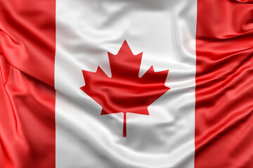 Ruffled Flag of Canada. 3D Rendering
