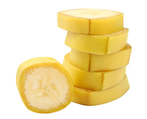 Delicious banana slices cut out