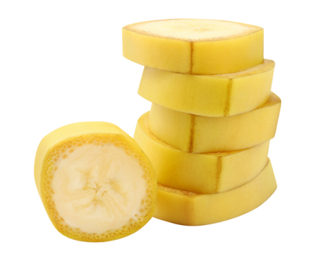Delicious banana slices cut out