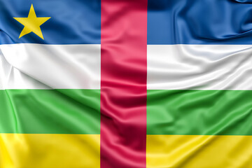 Ruffled Flag of Central African Republic. 3D Rendering