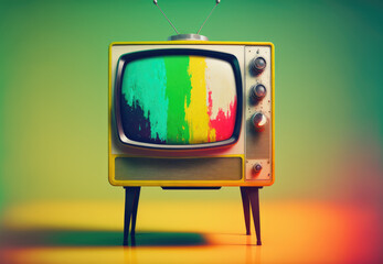 retro tv on vibrant colors created with Generative AI technology