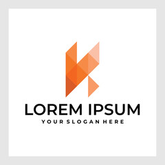 Letter K logo. Alphabet logotype vector design.Pixel art design of the K letter logo.