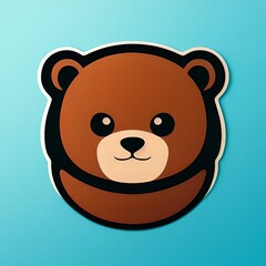 Friendly Brown Bear sticker, made with Generative AI