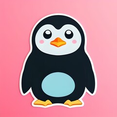 Naklejka premium Penguin sticker made with Generative AI
