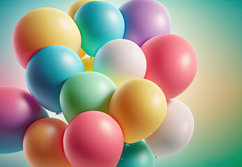 background with balloons created with Generative AI technology