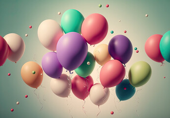 background with balloons created with Generative AI technology