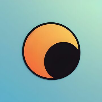 Yellow Half Moon Sticker, made with generative AI