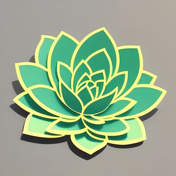 Green Flower Sticker, made with generative AI