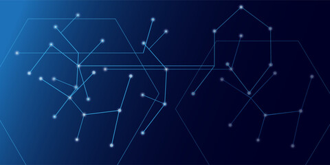 Abstract lines and dots connecting background. Digital data technology connection and big data concept.