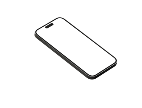 3d smartphone with blank screen isolated - mockup
