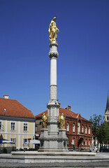 Fototapeta na wymiar Column of Virgin Mary on Kaptol street. Zagreb. Croatia
