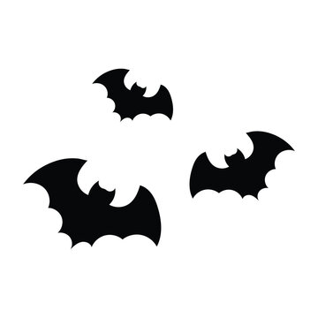 Set of halloween bats vector art.