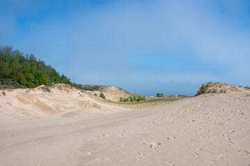 Empty sand dunes at Sleeping Bear Dunes