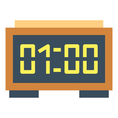 digital clock flat icon style