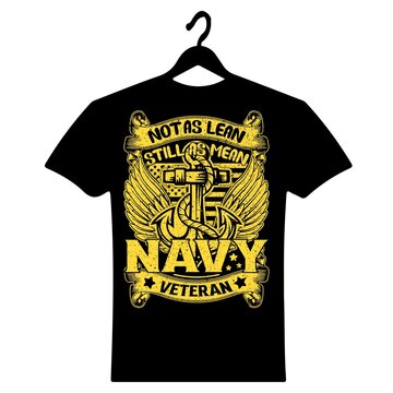 Not As Lean Still As Mean Navy Veteran T-Shirt