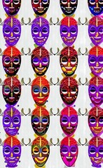 Venice carnival pattern with masks. AI-generated digital illustration.