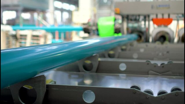 Pipes Manufacturing Production Line. Manufacture Of Plastic Water Pipes Factory