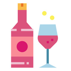 wine flat icon style