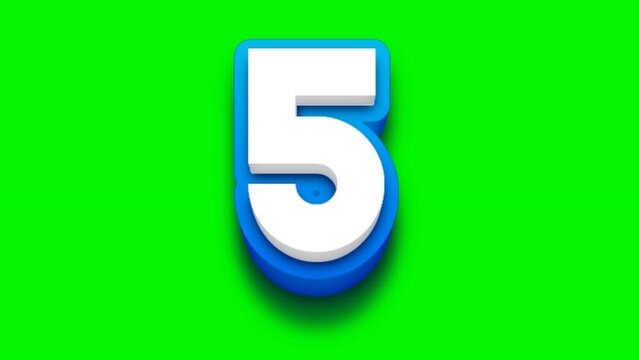 3d countdown animation number 10 to 1 on green screen, time counter animation number on green screen background