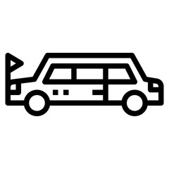 limousine line icon style
