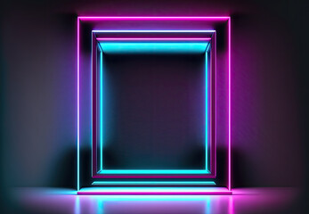 pink cube in intense colors created with Generative AI technology