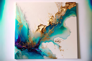 texture Currents of translucent hues, snaking metallic swirls, and foamy sprays of color shape the landscape of these free-flowing textures. Natural luxury abstract fluid art painting in alcohol ink .